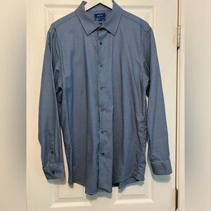 EUC Apt 9 blue button up dress shirt size 17.5 34/35 premier flex slim fit